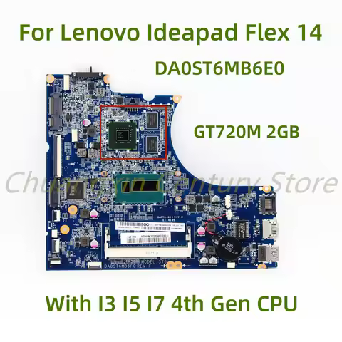 Suitable for Lenovo Ideapad Flex 14 laptop motherboard DA0ST6MB6E0 with I3 I5 I7 4th Gen CPU GT720M 