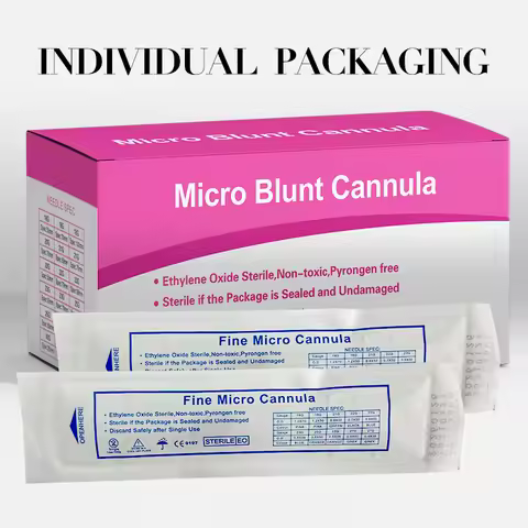 Micro Blunt Tip Cannula Needle 22G 23G 25G 27G 50mm 70mm 30G Sterile Packaged Nose/Lip Care Blunt Ca
