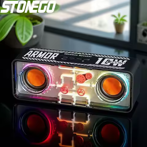 Colorful Portable Bluetooth Speaker Wireless Stereo TWS Speaker Transparent Crystal LED Music Player