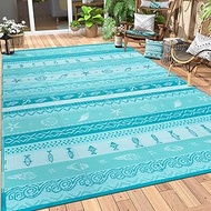 Lahome Outdoor Plastic Straw Rug, Reversible Outdoor Rug Waterproof 9x12 Rugs for Patio, RV Camping 