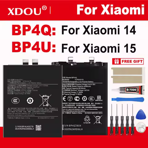 Brand New BP4Q BP4U Battery For Xiaomi 14 / Xiaomi 15 Phone Replacement Batteries+Tools