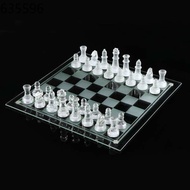 chess set Catur Chess Exquisite Glass Chess Black Transparent Chess Medium Galss Chess Glass Chess