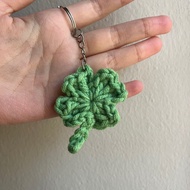 Handmade Crochet 4 Leaf Clover Keychain Cute
