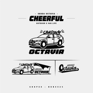 < CHEERFUL > SKODA OCTAVIA Car Sticker CAMPING OUTDOOR Camper
