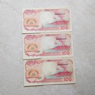 Uang Kertas Lama Indonesia 100 Rupiah Phinisi 1992...15 2-4.