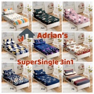Adrian's Cadar Super Single Cadar Corak 3-dalam-1 Dilengkapi Katil Premium Berkualiti Premium