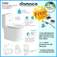 Domaco D989 [2025 Model] Toilet Bowl with Rimless Double Turbo Tornado Flushing and Geberit Flushing
