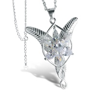 bahamut 925 Sterling Silver Arwen Evenstar Pendant Necklace with 5A Cubic Zirconia, Princess of the 
