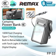 【3C Certified】Remax FP-33 60000mAh Powerbank 100W Fast Charging Power Bank Outdoor Camping Power Ban