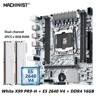 MACHINIST White X99 Motherboard kit set Optiona Xeon E5 2640 V4 LGA 2011-3 CPU DDR4 2*8G=16GB RAM NV
