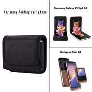 GB3 For Samsung Galaxy Z Flip 3/2/1 5G Phone Bag Oxford Fabric Waist Pouch with Card Slot/Belt Clip