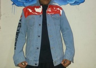 Jaket Lukis Jeans Denim Jokowi Pria Wanita