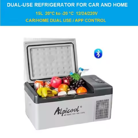 Alpicool C15 15L Durable 12V/24V/100-240V Compressor Car Refrigerator Dual-Use Portable Freezer for