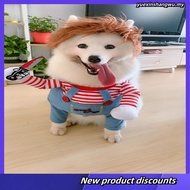 Chucky Dog Costume Halloween Cosplay Costume Fun Dog Cat Clothes Teddy Puppy Photography Props Festi