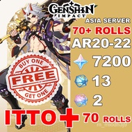 【COD+GIFT】Genshin Impact Account Arataki Itto plus 70+ Rolls 7200 Primos  Wish Account 【AR 20-25】