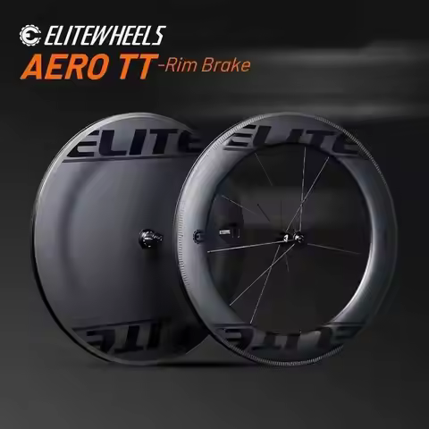 ELITEWHEELS AERO-TT Wheels Carbon Fiber Triathlon Wheelst V Brake Tubeless Clincher Wheel For TT Bik
