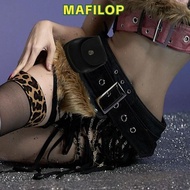 MAFILOP Mini Bag Belt, Y2K Gyaru Faux Fur Splicing Belts, Retro Trendy Design Chic Punk Jeans Belt f