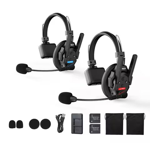 【US STOCK】 SYNCO XTALK XPRO2 Wireless Intercom Headset System, 2 Person 2.4GHz Wireless Communicatio