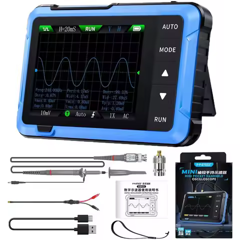 FNIRSI DSO-510 Handheld Oscilloscope/DDS Signal Generator 2 in 1,Digital Portable Automotive Oscillo