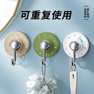 【Ready stock】挂钩吸盘式强力真空无痕收纳免打孔家用浴室厨房门后卫生间粘钩Hook suction cup type strong vacuum seamless storage, no n