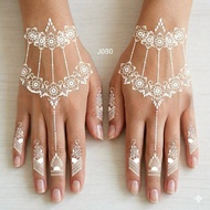 FREE DIAMOND  Inai Sticker White Exclusive Henna Sticker Design Pengantin