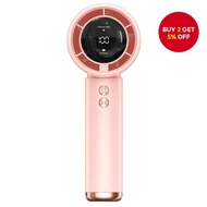 simmo handheld fan, digital LED display, 100-speed ultra wind, mini fan 5000mAh, portable fan - Pink