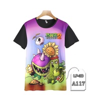 Plants vs T-shirt. Zombies Best Selling 3D Game Kids T-Shirt #LP3D-A117