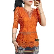 DF1 PEARL BROCADE BLOUSE V/BRICK PARTY KEBAYA DRESS