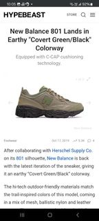 New Balance 801 Covert Green/Black 運動鞋