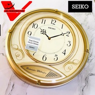 นาฬิกาแขวน Seiko นาฬิกาแขวนมีเสียงเตือนทุก 15 นาที แนววินเทจ ขนาดความกว้าง 14 นิ้ว รุ่น QXD213G สีทอ