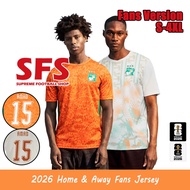 SFS 2026 Ivory Coast Jersey Football Soccer Jersey T-shirt Sports Fans Version S-4XL