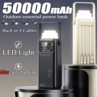 [SG]66W 50000 mah powerbank fast charging power bank portable charger built in cable with led light