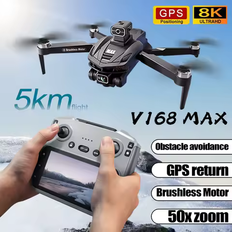 V168 MAX PRO Drone GPS Automatic Return 8K Professional With HD Camera 5G WIFI FPV Brushless RC Quad