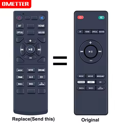 Replacement Remote Control For ANFLAG & Bomaker Njord II Channel Soundbar for TV