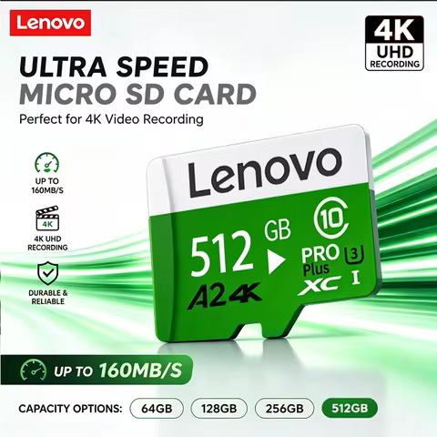 Lenovo Micro SD Card 512GB 64GB 128GB 256GB U3 V30 4K Full HD Micro TF Memory Microsd Card for Phone