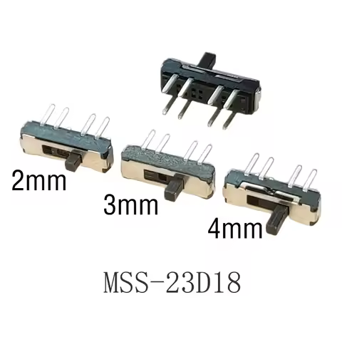 20PCS 8Pin DIP Mini Slide Switch 3Position Micro Toggle Switch 2P3T 13x3.5mm H=2/3/4mm Vertical Slid