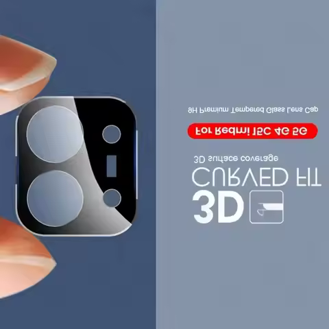 Black 3D Tempered Glass Curved Cover Camera Lens Protector For Xiaomi Redmi 15C 4G 5G Redmi15C Redmy