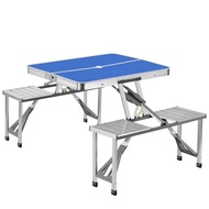 Folding Table Aluminum Alloy Piece Table and Chairs Foldable Room Picnic Barbecue Table Outdoor Activity Desk Integrated Table