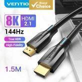Vention HDMI 2.1 Cable supports 8K, 4K at 120Hz, 48Gbps, compatible with PC, Monitor, PS5, TV, and N