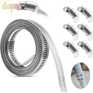ECYOU Hose Clamp Strap, 304 Stainless Steel Large Hose Clamps,  Adjustable Pipe Ducting Hose Clamp P