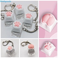 ALLGOODS Cat Paws Corgi Buttock Keycap, LED Silicone Pink Cat Claw Keycap Key Chain, Pink Cat Claw S
