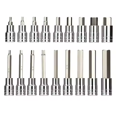 1PCS 1/2"Impact Grade Hex Screwdriver Bit Socket,4-17mm 58/100mm Long,Heavy Duty CR-V & S2 Steel for