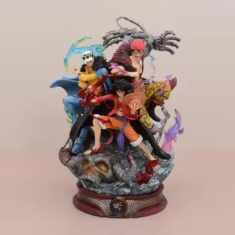 One Piece Lx Three Captains Statue - Wano Arc Luffy, Kid & Law Gk Model, Anime Collectible Gift
