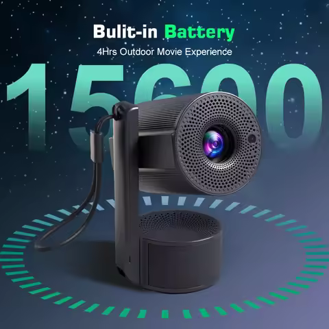 6000mAh Rechargeable Mini Proyector 1080P 4K 250ANSI Portable Smart Android Game Vidutdoeo Projector