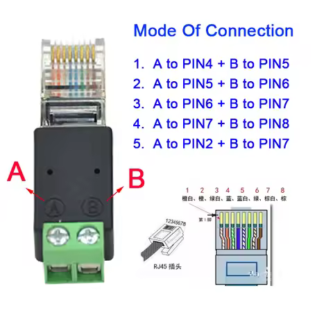 RJ45 Male to Screw Terminal Adaptor RJ45 to 485, RS232 to RS458, RJ45 Splitter for CCTV DVR Differen