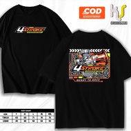 Racing T-shirt Four 4 Stroke Engine/ Distro T-shirt with word motif Racing T-shirt Four 4 Stroke Eng