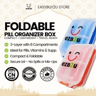 3-Layer 8-Grid Foldable Small Pill Box | Portable Daily Pill Storage Box