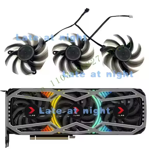 WW. NEW 1SET/3FANS RTX 3070、3080 XLR8 Gaming GPU Fan，For PNY RTX 3070、3070Ti、3080、3080Ti、3090 XLR8 G