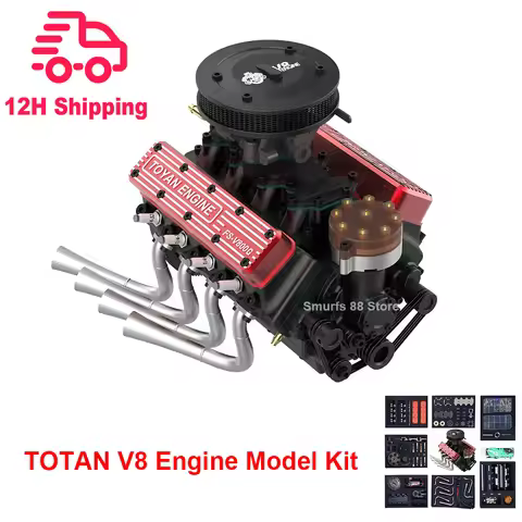 TOYAN V8 4 Stroke 28cc Gasoline Engine Model Kit Full Metal Water Cooled Version FS-V800WGPC Engine 
