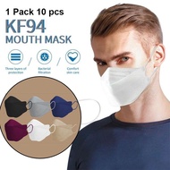 [Ready Stock] Korean Version 50PCS KF94 Face Mask Reusable Protective White Not Single Use Beauty Fa